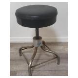 Pedigo chrome & leather adjustable stool