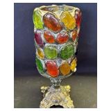 Vintage jeweled art deco candlestick holder