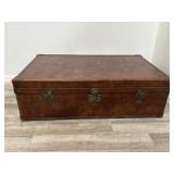 Bond Street London leather wrapped trunk