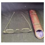 Antique glasses with leather case