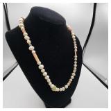 21" strand of pearls & sterling clasp necklace