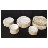 Royal Worcester bone china dinnerware set gold