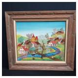 Oil on canvas framed painting