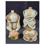 Vintage Japanese lidded cookie jars various sizes