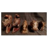 Group of carved wood sculptures