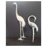 Pair of aluminum garden bird decors