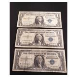 3 one dollar silver certificate star