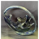 Vintage hand blown art glass bowl
