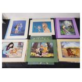 Vintage Disney lithographs gold foil seals