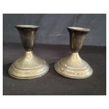 Pair of Towle silver plated candle holders