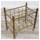 Mid century modern brass magazine rack