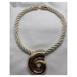 Gold tone seashell necklace
