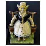 Antique cast iron dutch girl doorstop