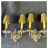 Pair of vintage metal wall lights