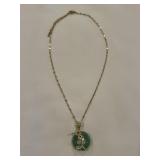 Gold tone stone necklace