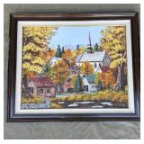 Framed signed Linda Lee oil painting on canvas