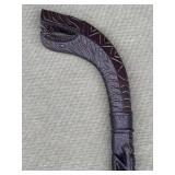 Vintage carved wood walking cane