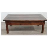 Antique oak French country single drawer coffee