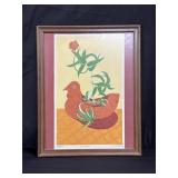 Pencil signed, framed lithograph