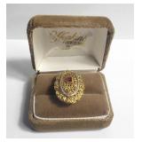 18kt  gold cocktail ring with ruby stone