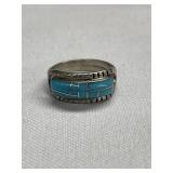 Signed turquoise sterling silver ring