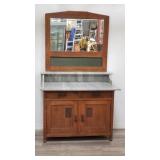 Antique 3-piece marble top wash stand