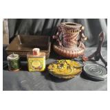 Box of miscellaneous, planter, vase, etc