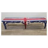 Vintage UK painted flag wood bench