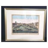 Vintage hand colored lithograph