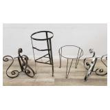 Group of metal plant stands