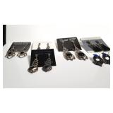 Sterling silver group of earrings