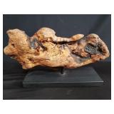 Burl wood on stand