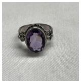 Vintage sterling amethyst ring