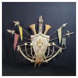 French metal coat of arms wall hanging