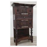 Vintage carved oak French Brittany cupboard