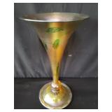 Signed Tiffany Favrile glass trumpet vase