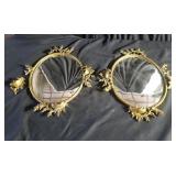 Ornate floral filigree brass plated frame with