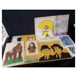 Group of watercolor painting and prints in a