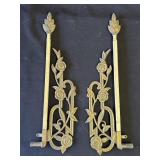 Pair of vintage brass curtain rods