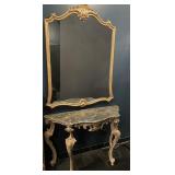 Vintage French mirror/table matched pair