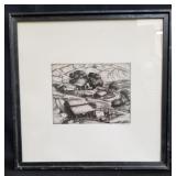 Pencil signed Cornelis Botke etching