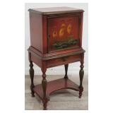 Vintage hand painted humidor smoking stand