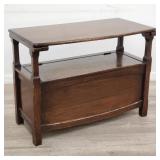 Antique multi-functional oak monks settee