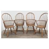 Group of 4 vintage windsor arm chairs