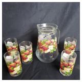 KMC/Kig  Pitcher & 5 glasses Apple design