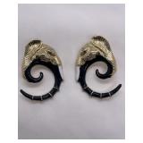Elephant gold tone earrings