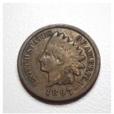 1897 Indian head penny U.S. cent coin