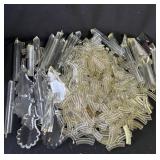 Large group of vintage glass chandelier pendants