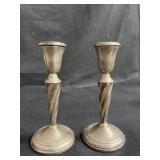 Vintage sterling candlesticks 7"h x 474g