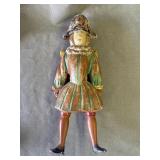 Vintage hand painted wood medieval man sculpture